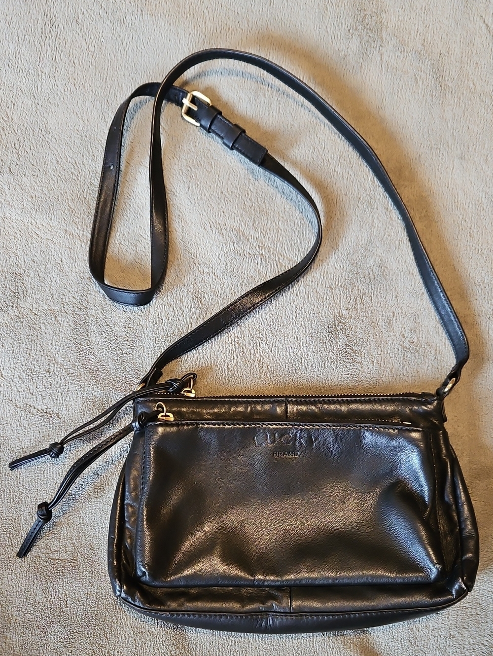 Lucky Brand Black Leather Crossbody Bag